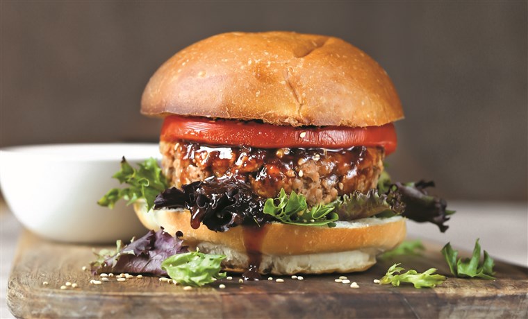 Hamburguesa de lentejas o garbanzos con tofu