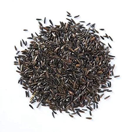Niger seeds scattered on white background